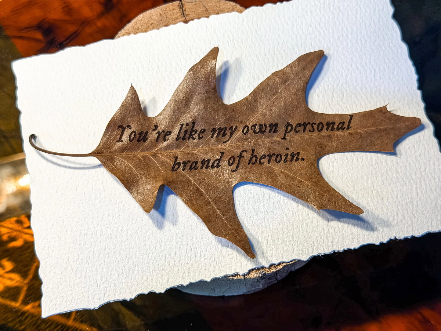 Engraved Oak Leaf