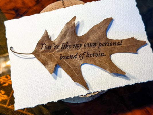 Engraved Oak Leaf