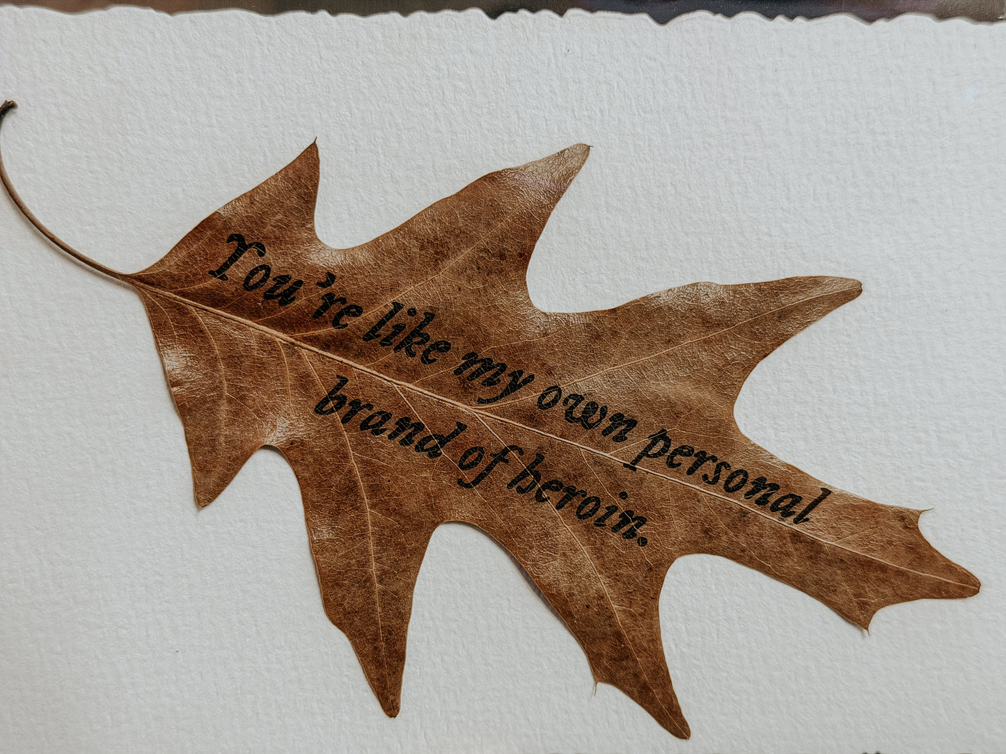 Engraved Oak Leaf
