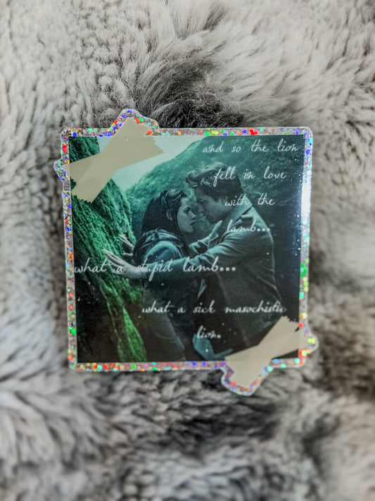 Lion and lamb Holographic Sticker